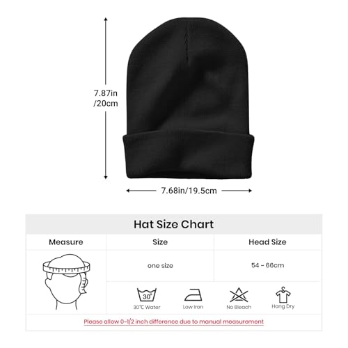 Spooky Horror Devil Horned Embroidery Beanie Knit Hat for Men Women, Casual Skull Knit Cap