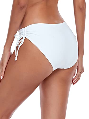 Ocean Blues Women's Tie Sides Bikini Bottom Large White