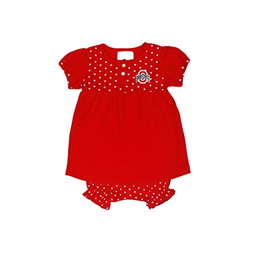 Baby Girl Hearts Dress with Bloomers Shorts - Ohio State Buckeyes 6 Months