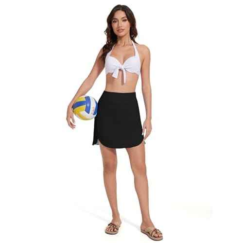 Swim Skirt Bottoms for Women High Waisted Swimsuit Skirts Tummy Control Bathing Suit Bottom Ladies Swimming Skorts