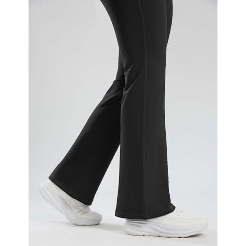 Seamaid Women's Fleece Lined Pants 30" Winter Thermal Flare Leggings Warm Insulated Bootcut Pants Pockets Water Resistant