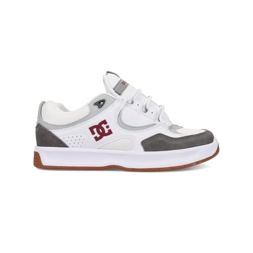 DC Men's Kalynx Zero Skate Shoe, White/RED/Grey, 8