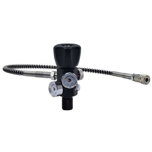 4500Psi 300Bar Fill Station Charging Valve with Dual Gauges & 20-Inch Hose - 5/8-18UNF