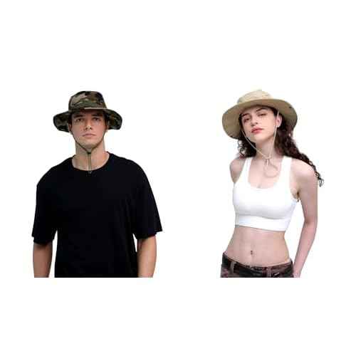 Sun Hats for Men Women Bucket Hat UPF 50+ Boonie Hat Foldable UV Protection Hiking Beach Fishing Summer Safari