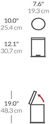 simplehuman 4.5 Liter / 1.2 Gallon Round Bathroom Step Trash Can, Brushed Stainless Steel