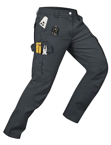 Men's Waterproof Cargo Tactical Pants - Stretch Ripstop Workwear for Outdoor & Hunting