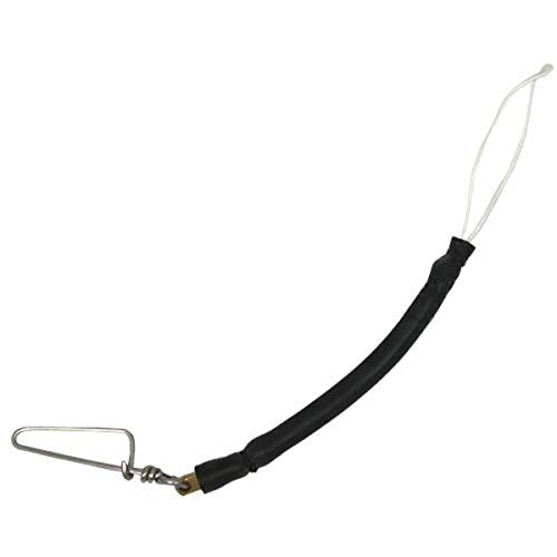Black Spearfishing Shock Cord with Stainless Steel Snap - Heavy Duty 11-1/8"