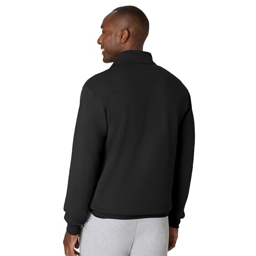 Hanes Men's Quarter Zip Fleece Pullover Shirt - Large Black