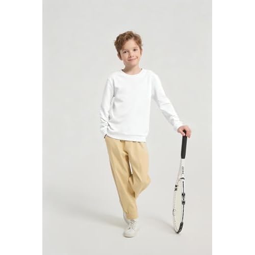 Unisex Kids Crewneck Sweatshirt Toddler Long Sleeve Tops Fall Comfy and Soft Pullovers for Boys and Girls 2-14 Years