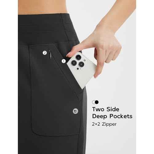 baleaf Women's 7" Athletic Running Shorts Long Workout Shorts High Waisted Quick Dry 4 Zipper Pockets UPF50+