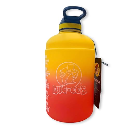 64 oz Hydration Water Bottle Jug with Wide Mouth & Leak-Proof Lid - Gold to Red
