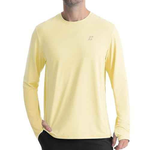 Mens UPF 50+ Rash Guard Swim Shirts, Cooling Dry UV Sun Protection Long Sleeve SPF Shirts for Fishing Hiking Running