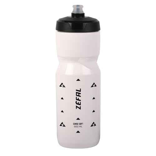 Zefal Sense Soft 80 Bike Water Bottle ? 800ml (27oz) ? White ? Soft Cap & Nozzle, Easy-Clean Removable Valve, BPA-Free, Odorless Polypropylene, Lightweight & Cage-Compatible