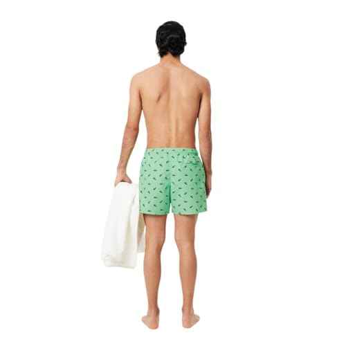 Lacoste Mens Crocodile Print Swim Trunks