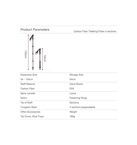Jahreszeit Carbon Fiber Trekking Pole - Ultralight Collapsible Walking Stick for Hiking with Adjustable Quick Flip Locks and Storage Bag