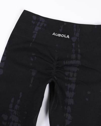 AUROLA Women's Seamless Compression Workout Leggings - Large Black