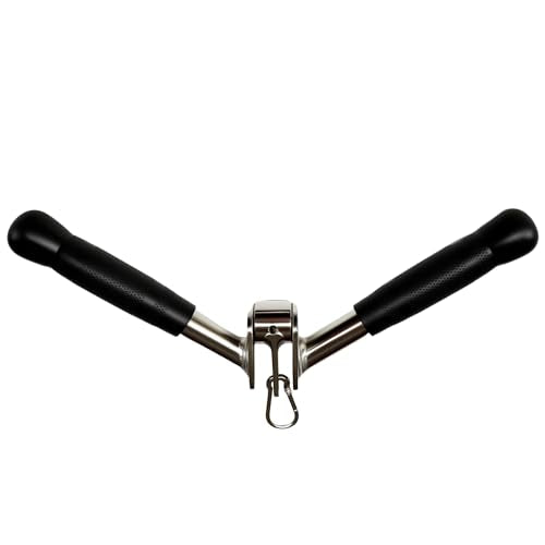 Revolving Lat Pulldown Bar with V Grip for Cable Machine - Chrome Finish