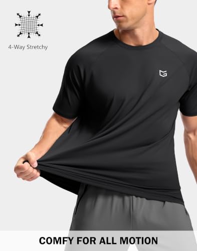 Men's Athletic Workout T-Shirts - Moisture Wicking Running Shirt, XX-Large Tall, Black