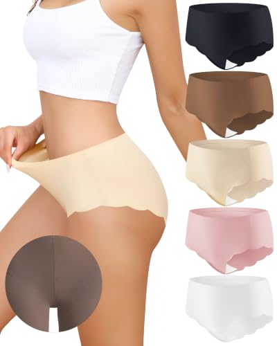 Seamless Active Underwear for Women No Panty Lines Breathable Leggings & Yoga Pants - Black, White, Pink, Nude, Light Brown, Small