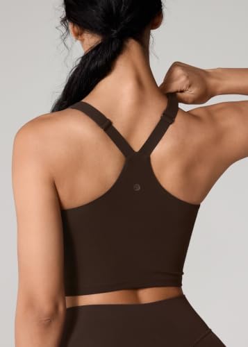 UNISSU Hugcurve Adjustable Racerback Crop Tank Top - Medium Clay Brown