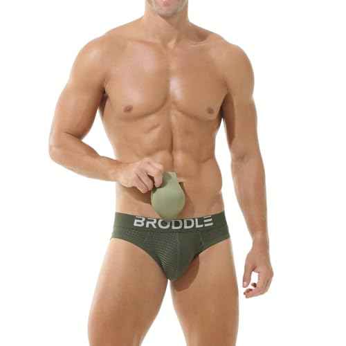 BRODDLE Men's Mesh Padded Pouch Athelic Supporters Breathable Jockstrap Elastic Waistband Low Rise
