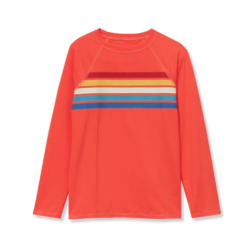 Kids' Long Sleeve UPF 50+ Rash Guard Sun Shirt - Shocking Orange, Medium