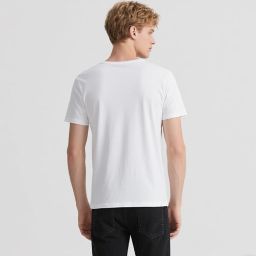 OKBA 4 Pack White t Shirts for Men,Crew Neck Short Sleeve Men's Undershirt,Plain White Workout Polyester tee Bulk