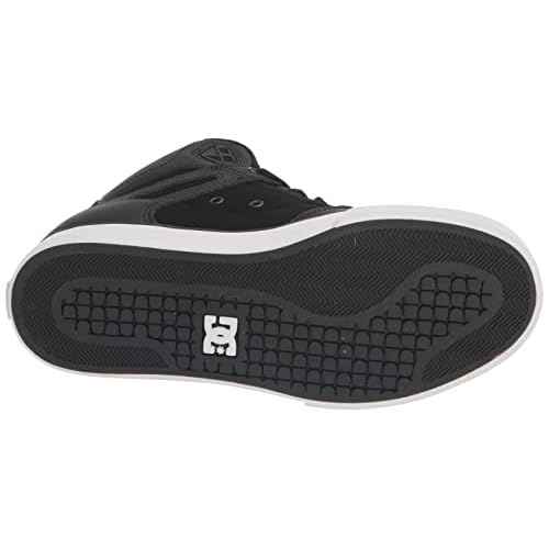 DC Men's Pure High Top WC Skate Shoes Black/Black/White 9
