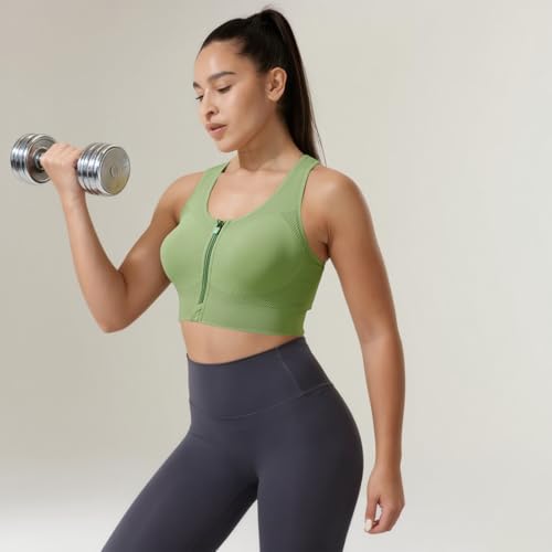 XX-Large Green Wine Support Women Seamless Sports Bra - Front Closure