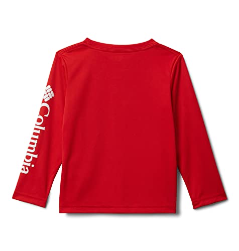Youth Boys Sun Protection Long Sleeve Shirt - Red Spark, X-Small, Columbia