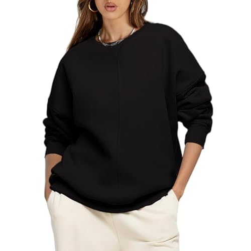 Glamaker Women's Crewneck Oversized Sweatshirt Fleece Long Sleeve Casual Comfy Hoodie Pullover Top Fall Fashion 2024