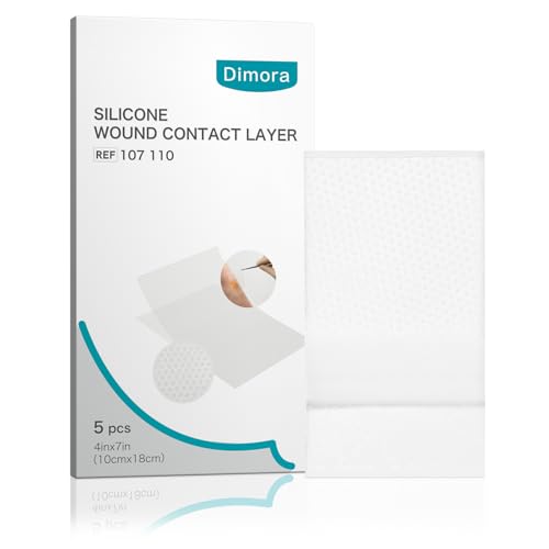Dimora Wound Contact Layer Silicone Non-Adhering Dressings 4x7 Inches Pack of 5