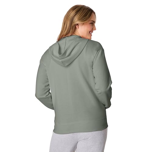 Hanes Women's EcoSmart Fleece Quarter Zip Pullover - Stonewashed Green, Medium