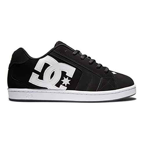DC Men's Net Skate Casual Shoe Skateboarding, Black/Black/White, 6.5
