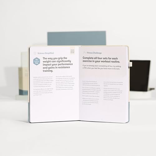 Dumbbell Workout Journal Hardcover - 13 Week Fitness Planner for Men & Women