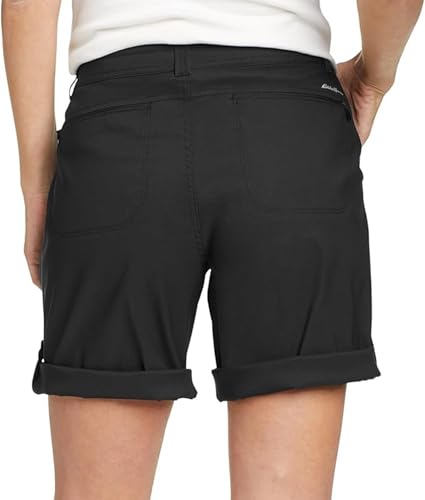 Eddie Bauer Women's Stretch UPF 50 Bermuda Shorts - 12 Black, Adjustable Length