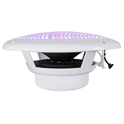 Rockville RMC80LW 8" Marine Speakers, 800W 2-Way, White, Multi-Color LED Lighting with Remote, Waterproof and UV Resistant for Boats and Outdoor