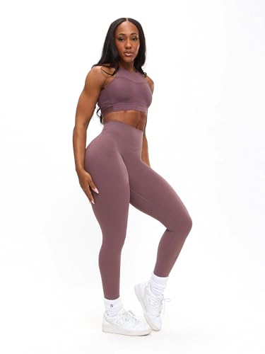 Buffbunny Women’s Aggressive Scrunch High Rise Leggings - Medium Mocha Berry Purple