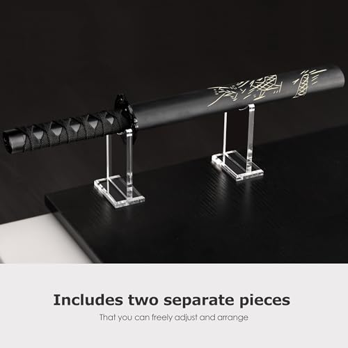 SANRUI Acrylic Sword Stand 4 Inch Adjustable Lightsaber Display 2 Set Clear