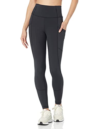 Women's High Waisted Active Leggings with Pockets - Large Black