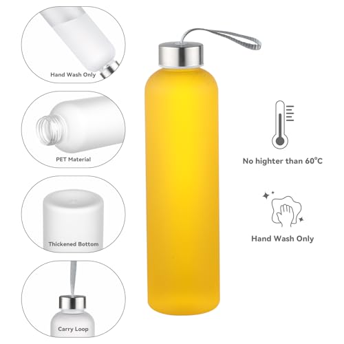 4 Pack 27oz Clear Plastic Water Bottles with Airtight Lids