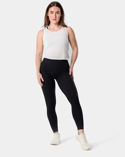 High Waisted Black Yoga Leggings 25-Inch Inseam Workout Tights - Medium