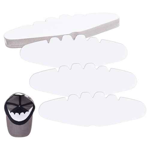 FINGERINSPIRE 50 Pcs Baseball Caps Inserts Shapers 3.7x11.2inch White Baseball Caps Inserts Universal Cap Inner Liner Cardboard Hat Support Brim Holder for Fitted Ball Sports Cap Insert