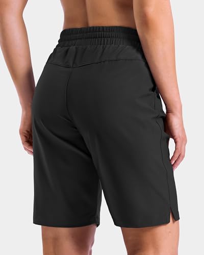 G Gradual Women's Hiking Shorts 9 Inch Inseam Large Black Lightweight 4 Pockets