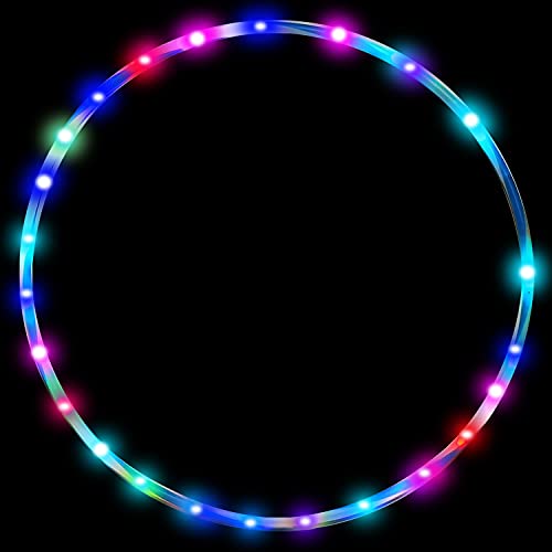 LED Fitness Hoop 24 Inch Color-Changing Light Exercise Hoop for Dance & Workout