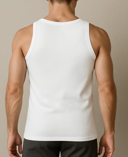 Andrew Scott Men's Cotton Tank Top Pack - Bright White, XX-Large