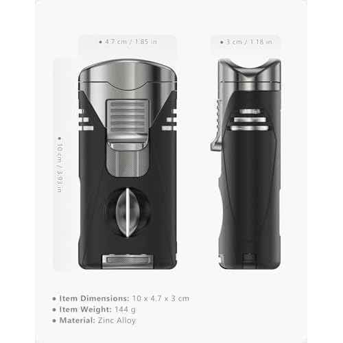 All-in-One Butane Torch Lighter Black, for Men