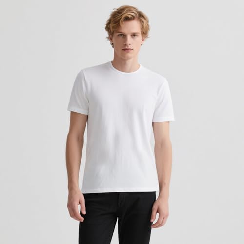 OKBA 4 Pack White t Shirts for Men,Crew Neck Short Sleeve Men's Undershirt,Plain White Workout Polyester tee Bulk