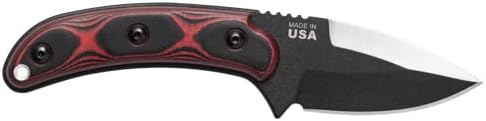 Tops Knives SGT. Scorpion Full Tang Fixed Blade- Black Kydex Sheath w/Rotating Spring Steel Sheath Clip (Red/Black G10 Handle)
