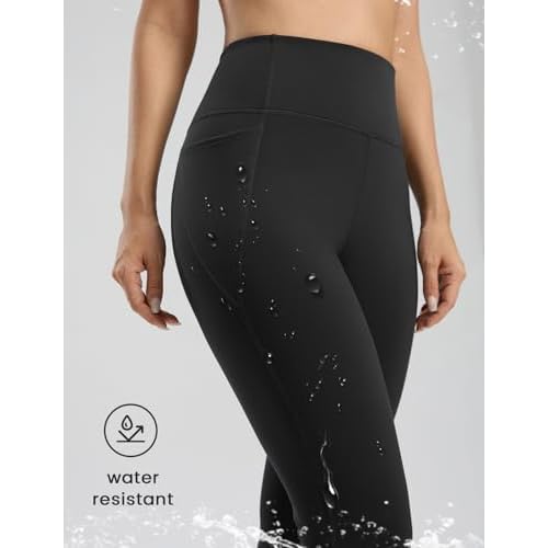 Seamaid Women's Fleece Lined Pants 30" Winter Thermal Flare Leggings Warm Insulated Bootcut Pants Pockets Water Resistant